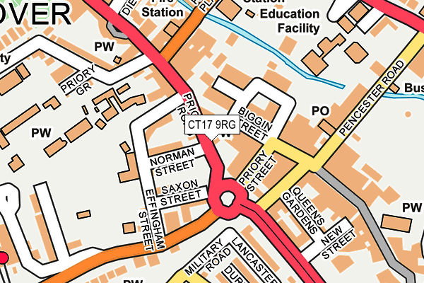 CT17 9RG map - OS OpenMap – Local (Ordnance Survey)