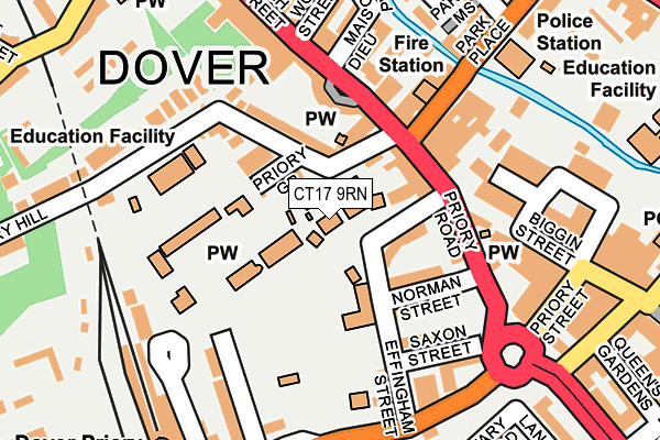 CT17 9RN map - OS OpenMap – Local (Ordnance Survey)