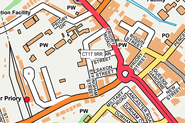 CT17 9RR map - OS OpenMap – Local (Ordnance Survey)