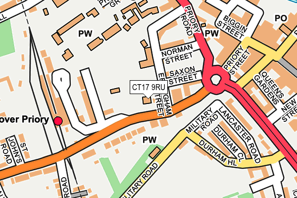 CT17 9RU map - OS OpenMap – Local (Ordnance Survey)
