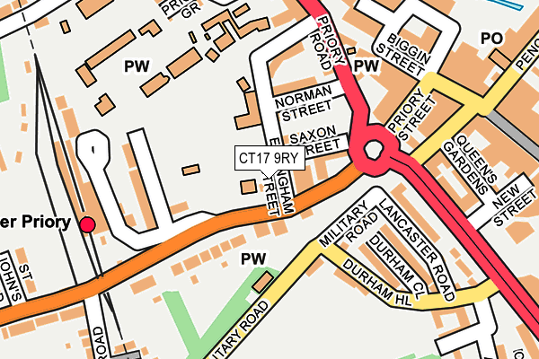 CT17 9RY map - OS OpenMap – Local (Ordnance Survey)
