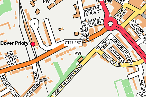 CT17 9RZ map - OS OpenMap – Local (Ordnance Survey)