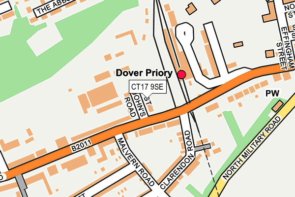 CT17 9SE map - OS OpenMap – Local (Ordnance Survey)