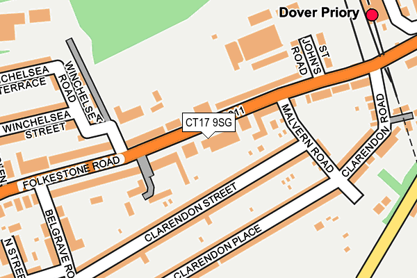 CT17 9SG map - OS OpenMap – Local (Ordnance Survey)