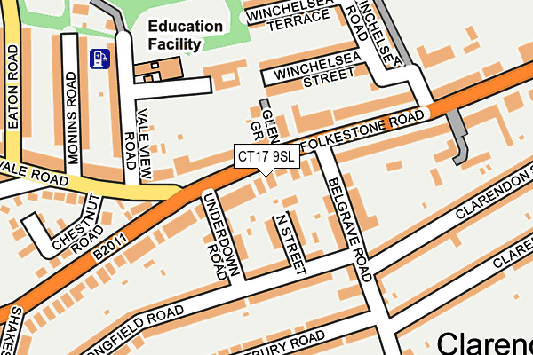 CT17 9SL map - OS OpenMap – Local (Ordnance Survey)