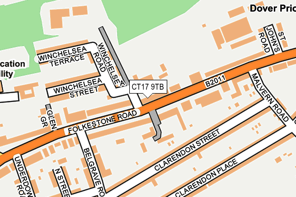 CT17 9TB map - OS OpenMap – Local (Ordnance Survey)