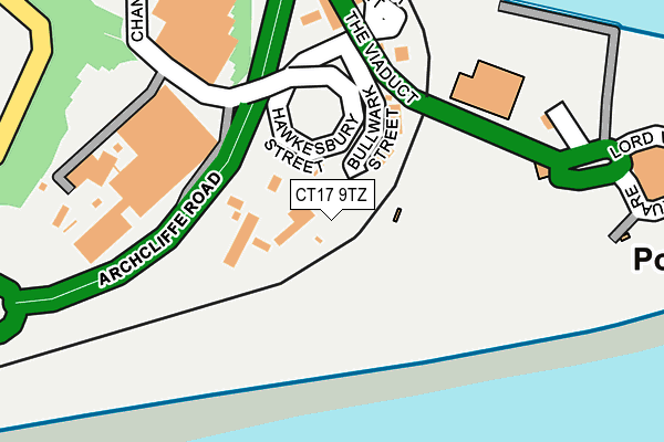 CT17 9TZ map - OS OpenMap – Local (Ordnance Survey)