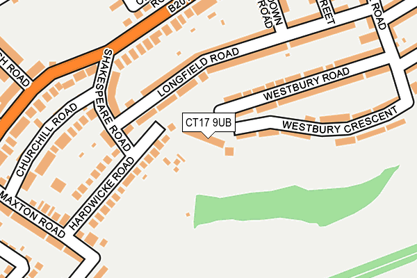 CT17 9UB map - OS OpenMap – Local (Ordnance Survey)