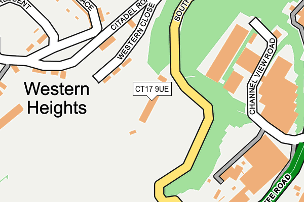 CT17 9UE map - OS OpenMap – Local (Ordnance Survey)