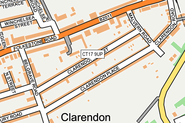 CT17 9UP map - OS OpenMap – Local (Ordnance Survey)