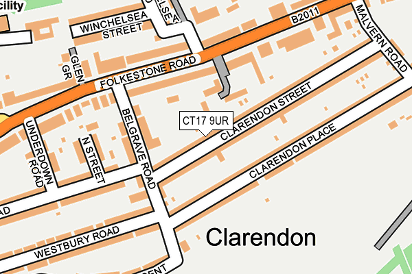 CT17 9UR map - OS OpenMap – Local (Ordnance Survey)