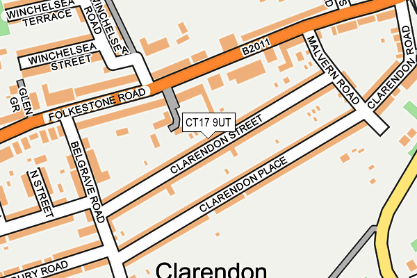 CT17 9UT map - OS OpenMap – Local (Ordnance Survey)