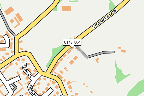 CT18 7AP map - OS OpenMap – Local (Ordnance Survey)