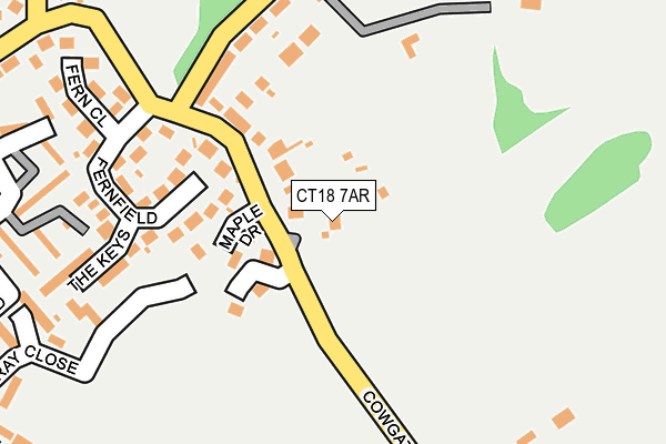 CT18 7AR map - OS OpenMap – Local (Ordnance Survey)