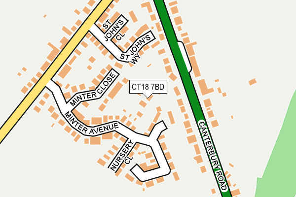 CT18 7BD map - OS OpenMap – Local (Ordnance Survey)