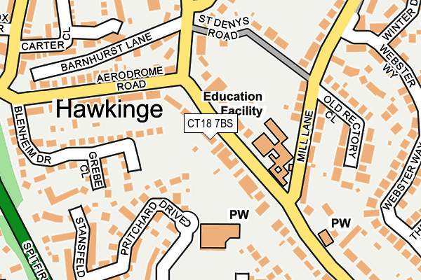 Map of HAWKINGE BEST CATERING LTD at local scale