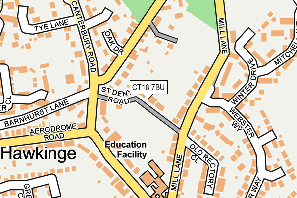 CT18 7BU map - OS OpenMap – Local (Ordnance Survey)