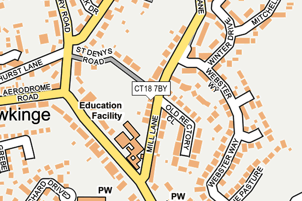 CT18 7BY map - OS OpenMap – Local (Ordnance Survey)