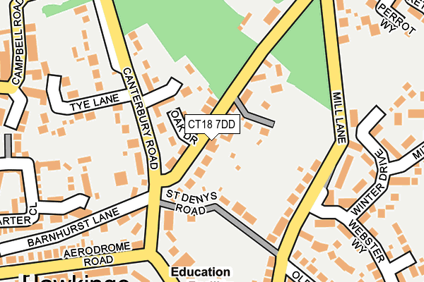 CT18 7DD map - OS OpenMap – Local (Ordnance Survey)