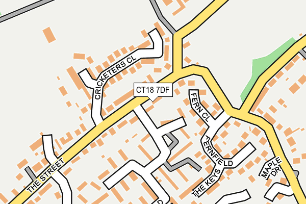 CT18 7DF map - OS OpenMap – Local (Ordnance Survey)