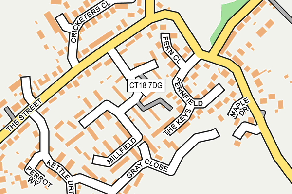 CT18 7DG map - OS OpenMap – Local (Ordnance Survey)