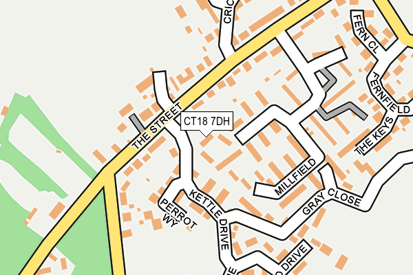 CT18 7DH map - OS OpenMap – Local (Ordnance Survey)