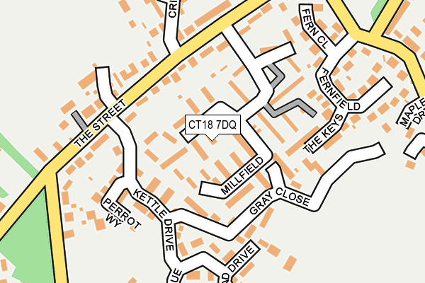 CT18 7DQ map - OS OpenMap – Local (Ordnance Survey)