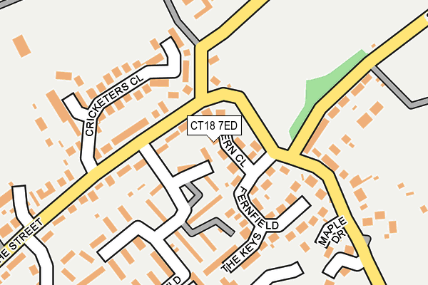 CT18 7ED map - OS OpenMap – Local (Ordnance Survey)