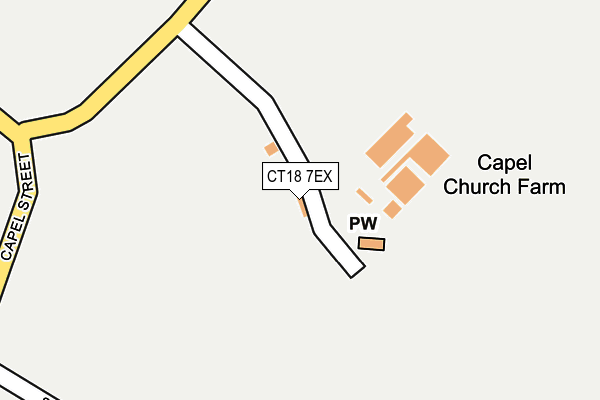 CT18 7EX map - OS OpenMap – Local (Ordnance Survey)