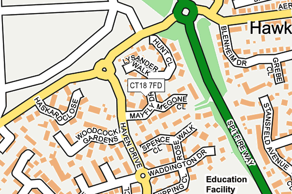 CT18 7FD map - OS OpenMap – Local (Ordnance Survey)