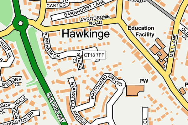 CT18 7FF map - OS OpenMap – Local (Ordnance Survey)