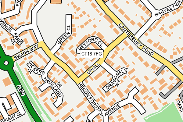 CT18 7FG map - OS OpenMap – Local (Ordnance Survey)