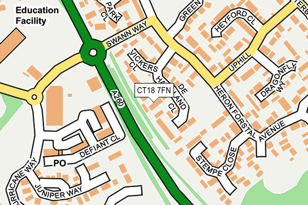 CT18 7FN map - OS OpenMap – Local (Ordnance Survey)