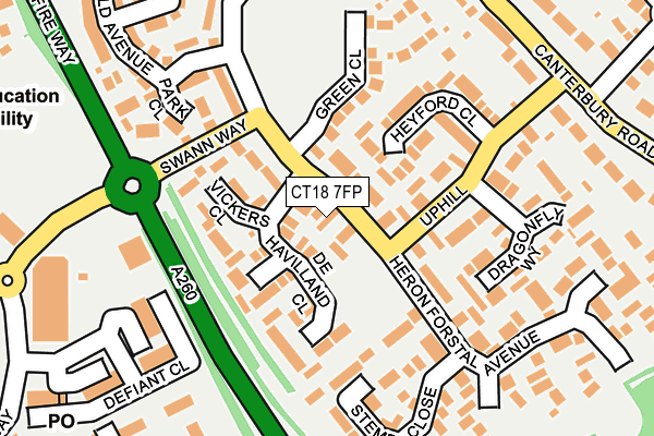 CT18 7FP map - OS OpenMap – Local (Ordnance Survey)