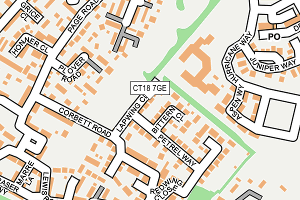 CT18 7GE map - OS OpenMap – Local (Ordnance Survey)