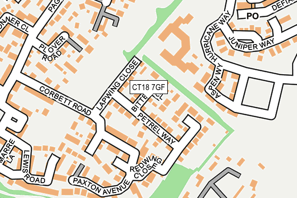 CT18 7GF map - OS OpenMap – Local (Ordnance Survey)