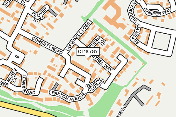 CT18 7GY map - OS OpenMap – Local (Ordnance Survey)