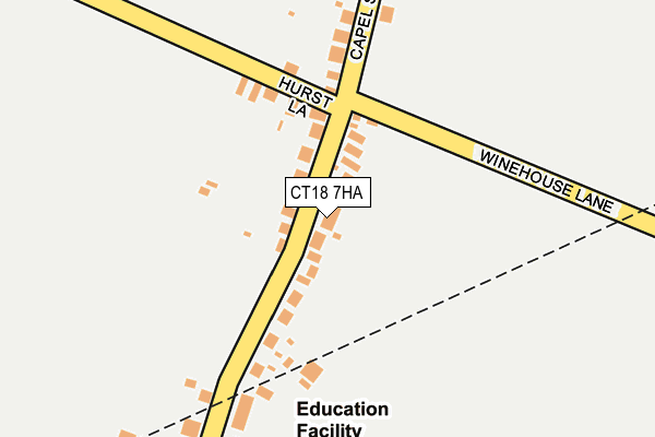 CT18 7HA map - OS OpenMap – Local (Ordnance Survey)