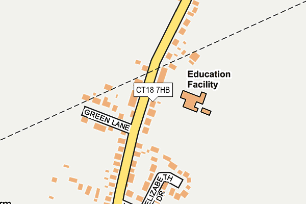 CT18 7HB map - OS OpenMap – Local (Ordnance Survey)