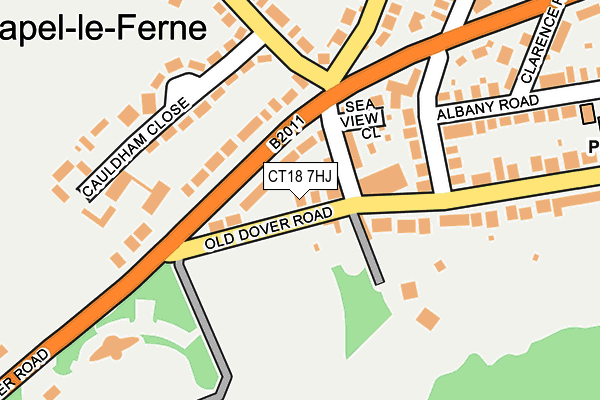 CT18 7HJ map - OS OpenMap – Local (Ordnance Survey)