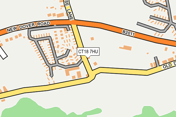 CT18 7HU map - OS OpenMap – Local (Ordnance Survey)