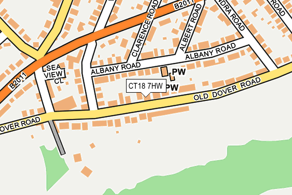CT18 7HW map - OS OpenMap – Local (Ordnance Survey)