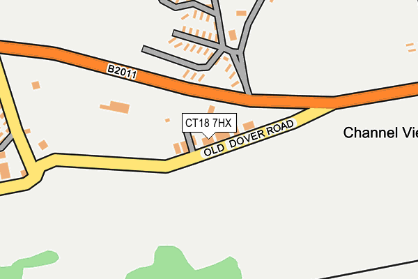 CT18 7HX map - OS OpenMap – Local (Ordnance Survey)