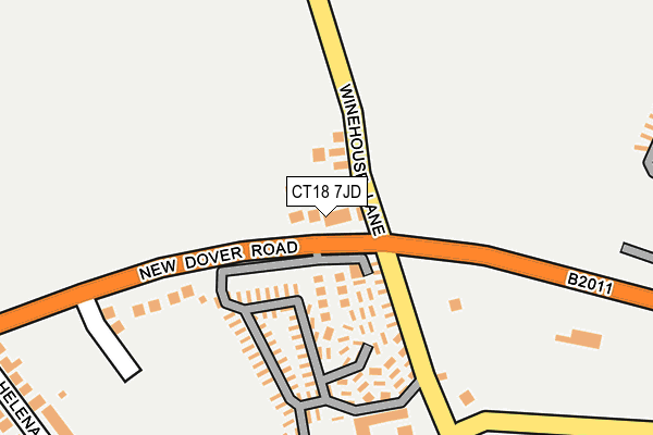 CT18 7JD map - OS OpenMap – Local (Ordnance Survey)