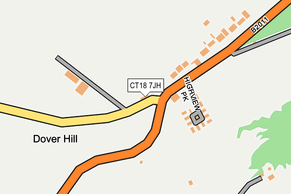 CT18 7JH map - OS OpenMap – Local (Ordnance Survey)