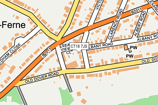 CT18 7JS map - OS OpenMap – Local (Ordnance Survey)