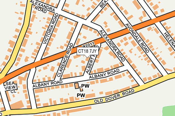 CT18 7JY map - OS OpenMap – Local (Ordnance Survey)