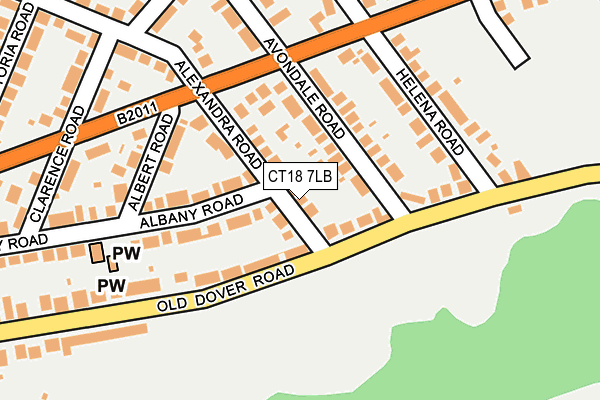 CT18 7LB map - OS OpenMap – Local (Ordnance Survey)