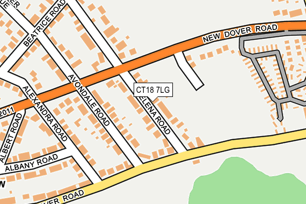 CT18 7LG map - OS OpenMap – Local (Ordnance Survey)