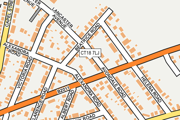 CT18 7LJ map - OS OpenMap – Local (Ordnance Survey)